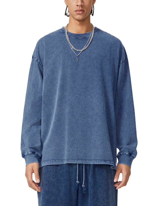 acid wash long sleeve tee ,long sleeve tshirt,long sleeve tee,snow washed tshirt,snow washed tee,long sleeve