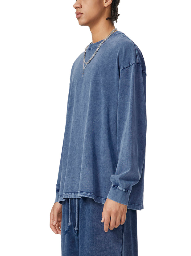 acid wash long sleeve tee ,long sleeve tshirt,long sleeve tee,snow washed tshirt,snow washed tee,long sleeve